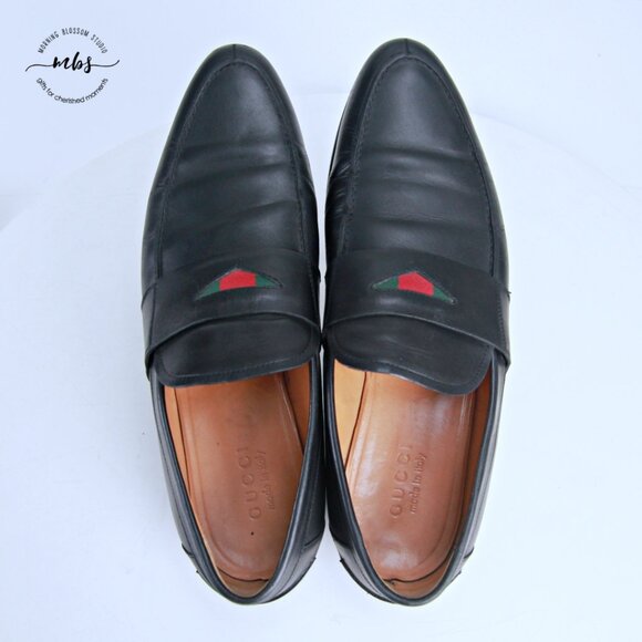 Gucci Cirano Signature Penny Loafers Black Men Gucci's Size 9 - Picture 11 of 16